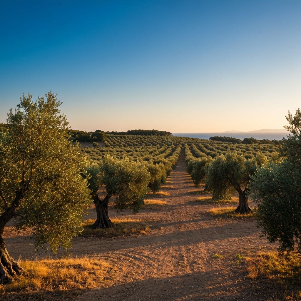 Mediterranean olive grove landscape