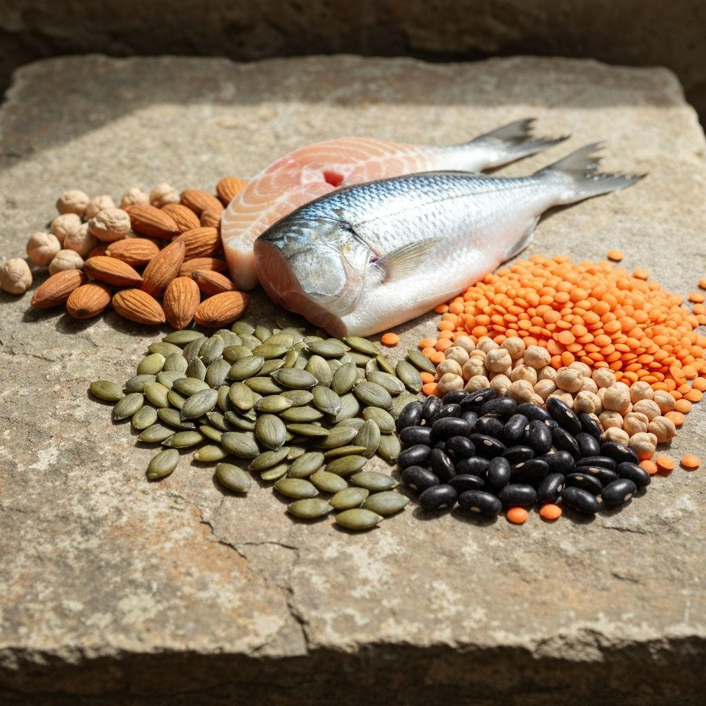 Mediterranean protein sources including fish and legumes